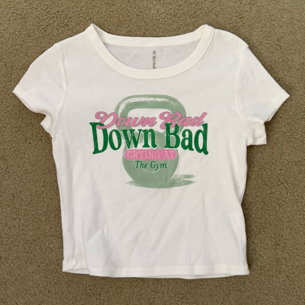 Taylor Swift White Graphic Tee with Green and Pink Print